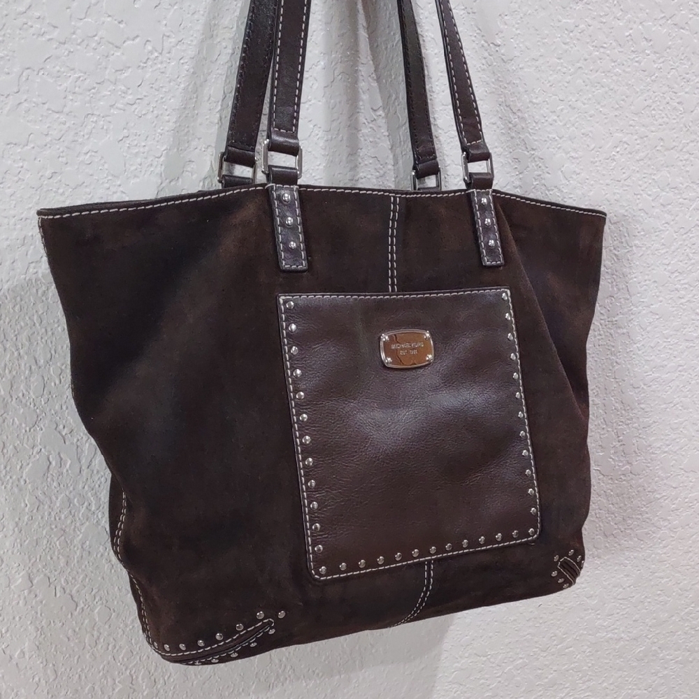 MICHAEL KORS Brown Studded Tote Bag - Picture 3 of 17